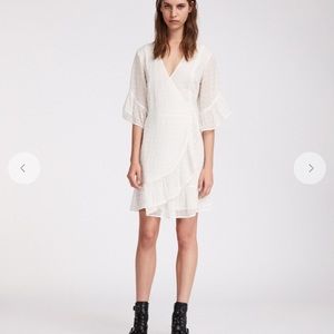 All Saints Marlow Ette Mini Dress Lace Ruffles 10